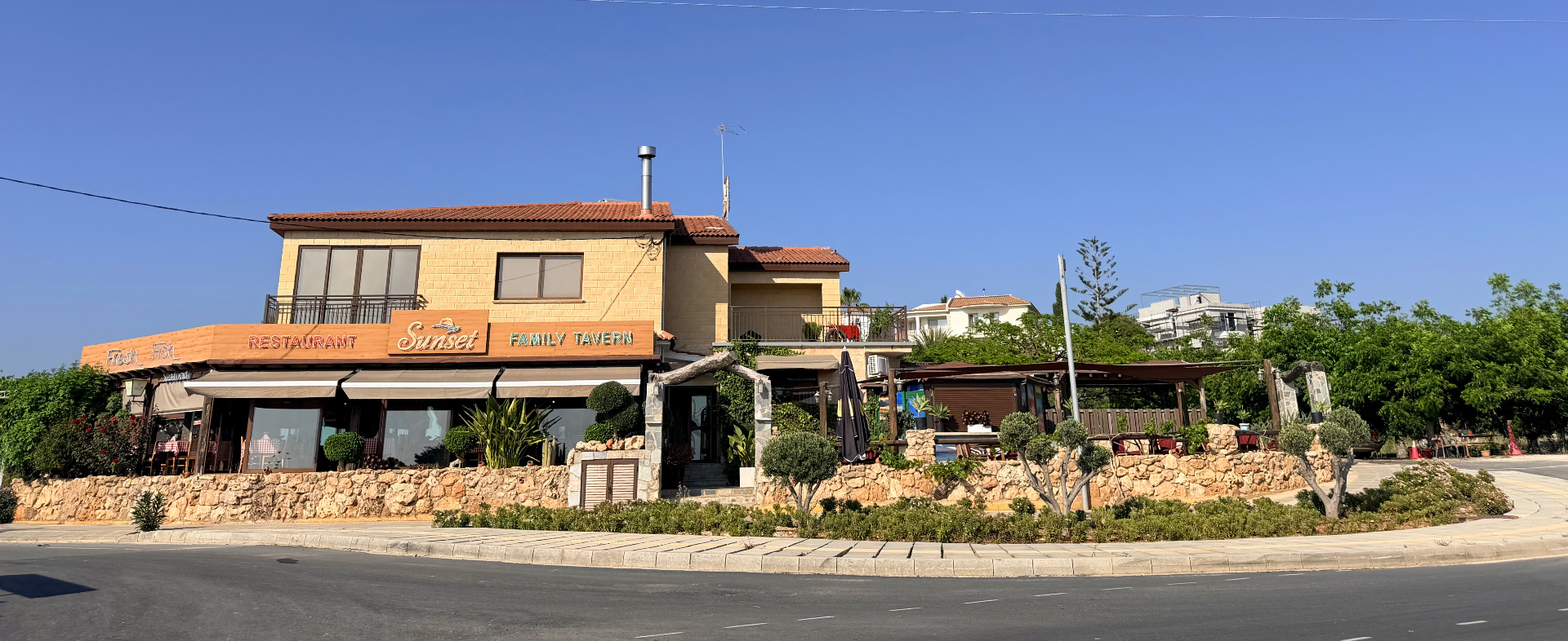 SUNSET Restaurant and Tavern exterior in Pegeia, Cyprus